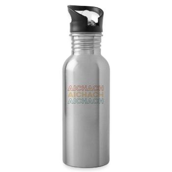 German city of Aichach, Bavaria - Water bottle with straw - silver - Right