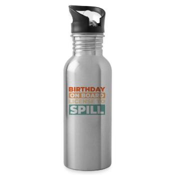 Kreuzfahrt Birthday Cruise - Trinkflasche mit integriertem Trinkhalm - Lightsilver - Rechts