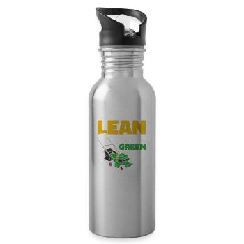 Rasenmäher Mähen - Trinkflasche mit integriertem Trinkhalm - Lightsilver - Rechts