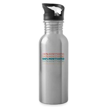 Rasenmäher Mähen - Trinkflasche mit integriertem Trinkhalm - Lightsilver - Rechts