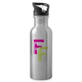 F Letter - Water bottle with straw - silver - Right
