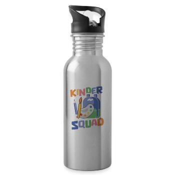 Grundschullehrer Grundschule Lehrer Kader - Trinkflasche mit integriertem Trinkhalm - Lightsilver - Rechts