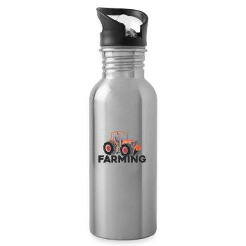 Farmer Farmer Just A Farming Girl - Water bottle with straw - silver - Right