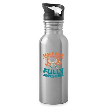Tattoo Artist Tattoo Father Dad - Water bottle with straw - silver - Right