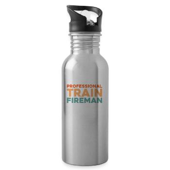 Firefighter Training Training - Water bottle with straw - silver - Right