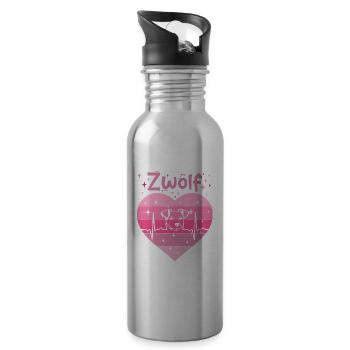 12. Geburtstag Hund Frauchen Mädchen Tochter - Trinkflasche mit integriertem Trinkhalm - Lightsilver - Rechts