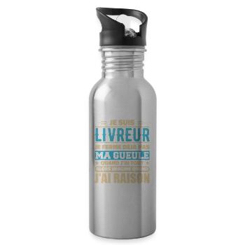 I'm a delivery guy I'm already not shutting up Humor - Water bottle with straw - silver - Right