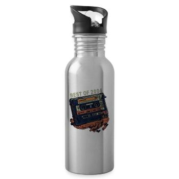 2004 Jahrgang 2004 Kassette - Jahrgang seit 2004 - Trinkflasche mit integriertem Trinkhalm - Lightsilver - Rechts