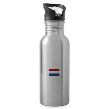 Netherlands - Water bottle with straw - silver - Right