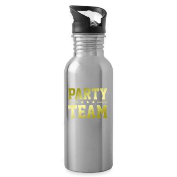 Party Team - Water bottle with straw - silver - Right
