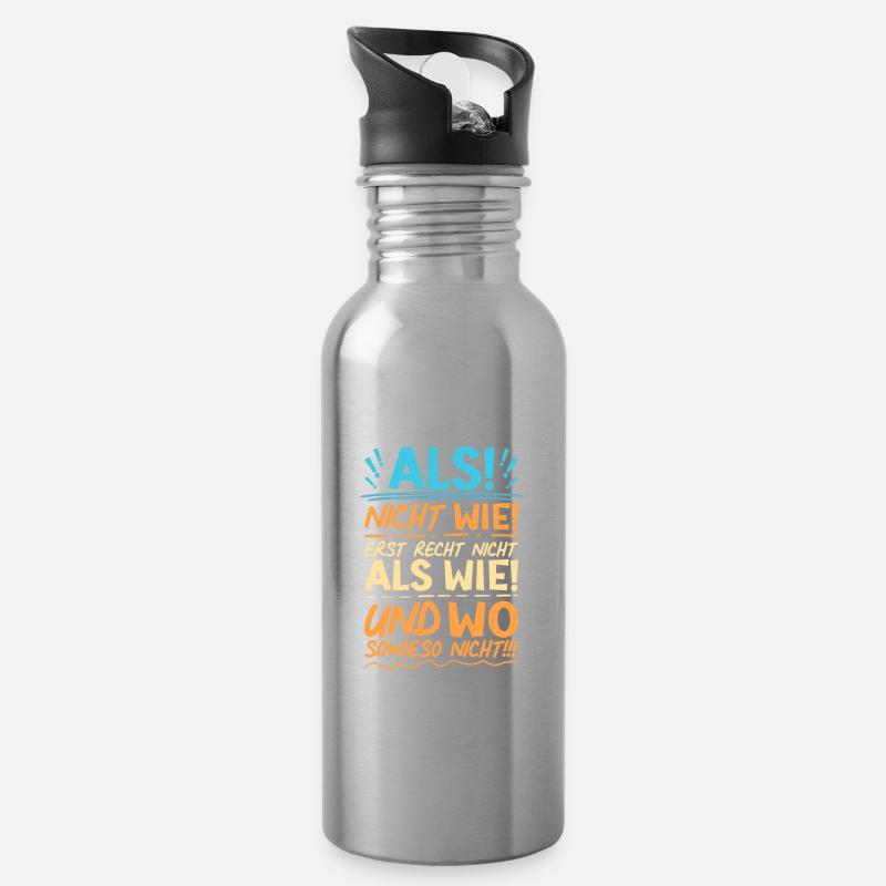 Grammatik Deutsch Lehrer und Lehrerin - Trinkflasche mit integriertem Trinkhalm - Lightsilver