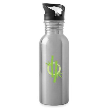 Bamboo Japanese Enso Circle - Water bottle with straw - silver - Right