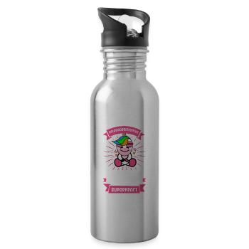 Nursing assistant nurse caregiver gift - Water bottle with straw - silver - Right
