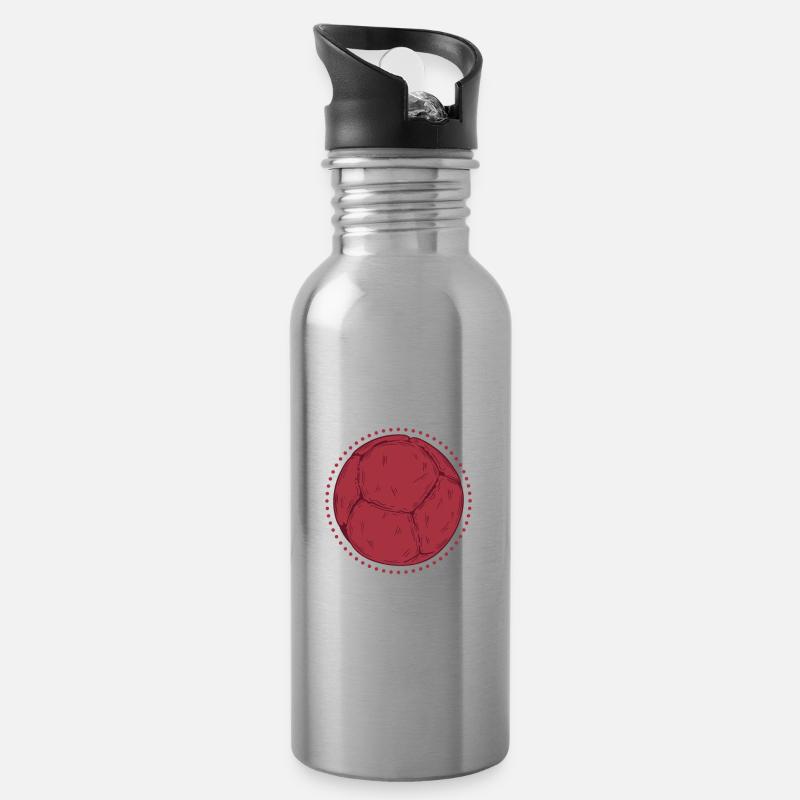 Boccia Kugel Ballsport - Trinkflasche mit integriertem Trinkhalm - Lightsilver
