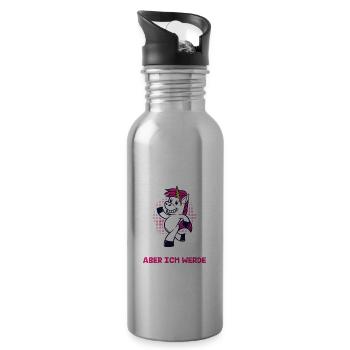 Ich Werde Nicht Aufgeben Ich Werde Die Ganze Zeit - Trinkflasche mit integriertem Trinkhalm - Lightsilver - Rechts