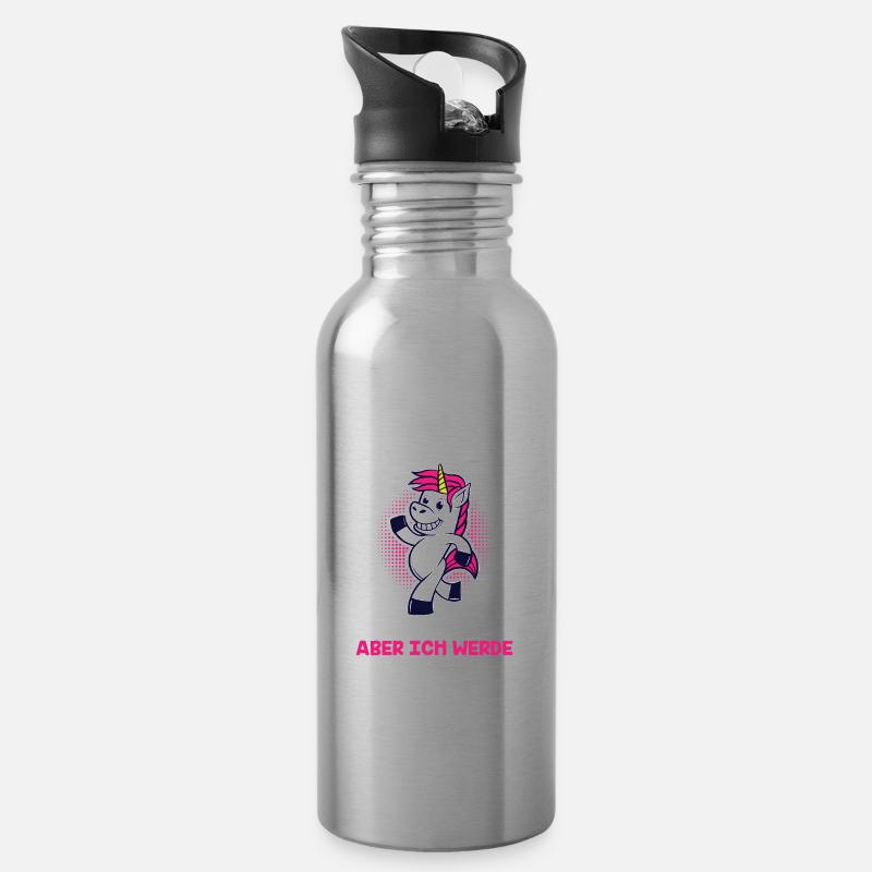 Ich Werde Nicht Aufgeben Ich Werde Die Ganze Zeit - Trinkflasche mit integriertem Trinkhalm - Lightsilver