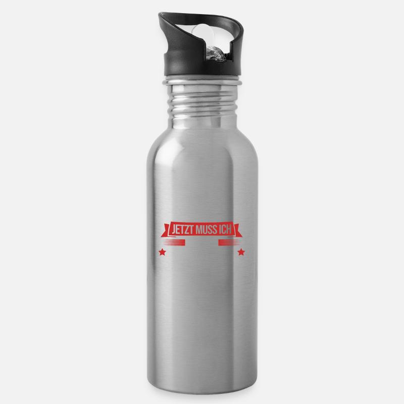 Jugendweihe Konfirmation Erwachsen Geschenk - Trinkflasche mit integriertem Trinkhalm - Lightsilver