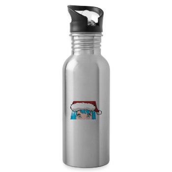 Anime Design Japanese Caricature Gift - Water bottle with straw - silver - Right