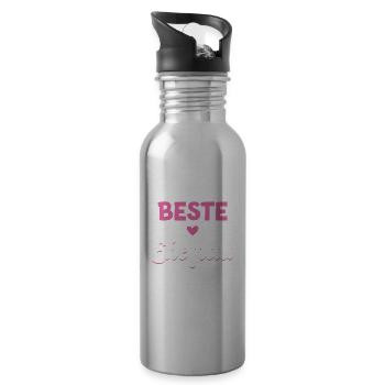 Beste Ehefrau Ehemann Ehefrau Geschenk - Trinkflasche mit integriertem Trinkhalm - Lightsilver - Rechts