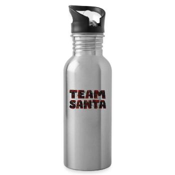 Christmas Lights Christmas Matching - Water bottle with straw - silver - Right
