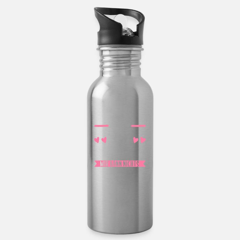 Krankenschwester Mama Arzthelferin Geschenk - Trinkflasche mit integriertem Trinkhalm - Lightsilver