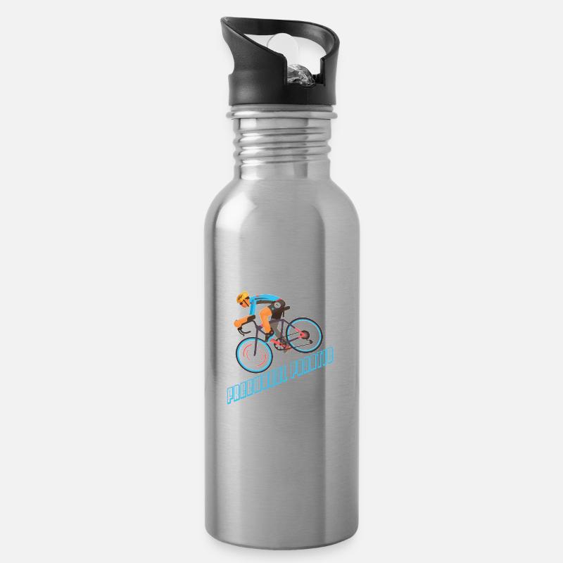 Vélo de route Vélo de route Cyclisme Cycliste - Gourde avec paille intégrée - argent clair