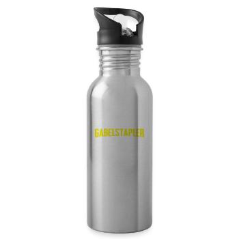 Gabelstapler Stapler Gabelstaplerfahrer Geschenk - Trinkflasche mit integriertem Trinkhalm - Lightsilver - Rechts