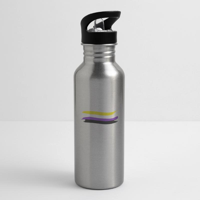 Non-binary Csd non-binary flag gift Water bottle with straw