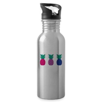 Ananas bisexuel Ananas bisexuel - Gourde avec paille intégrée - argent clair - Droite