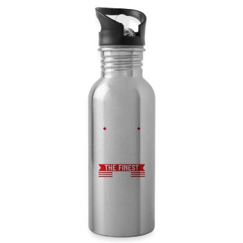 Dachdecker Vater Sohn Dachdecker Papa Familie - Trinkflasche mit integriertem Trinkhalm - Lightsilver - Rechts