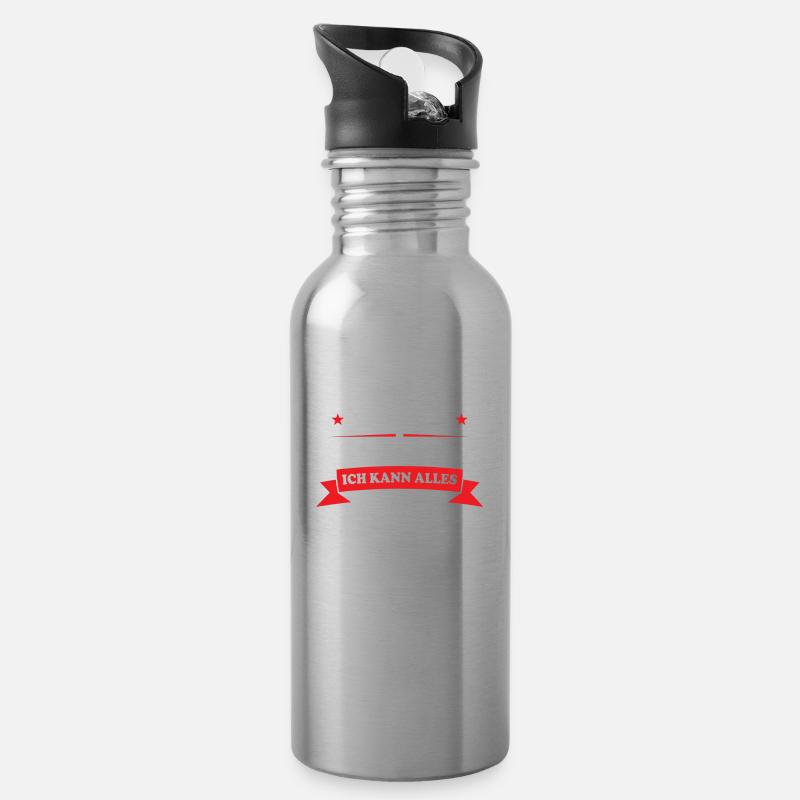 Kindergarten Kita Kindergartenkind Geschenk - Trinkflasche mit integriertem Trinkhalm - Lightsilver