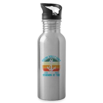 Captain Boat Captains Cadeau - Gourde avec paille intégrée - argent clair - Droite