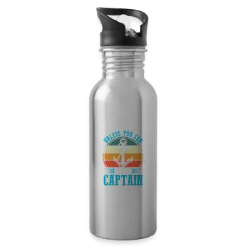 Captain Boat Captains Cadeau - Gourde avec paille intégrée - argent clair - Droite