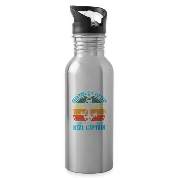 Captain Boat Captains Gift - Water bottle with straw - silver - Right