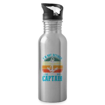 Captain Boat Captains Gift - Water bottle with straw - silver - Right