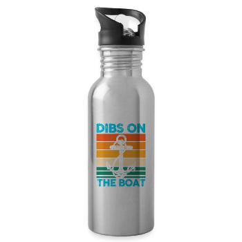 Captain Boat Captains Cadeau - Gourde avec paille intégrée - argent clair - Droite
