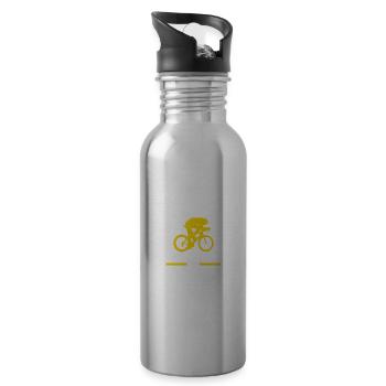 Fahrrad Rennrad Fahrräder Geschenk - Trinkflasche mit integriertem Trinkhalm - Lightsilver - Rechts