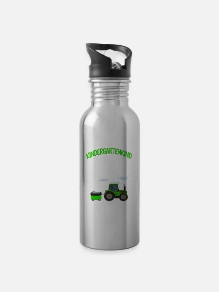 Kindergarten Traktor Kindergartenanfänger Geschenk - Trinkflasche mit integriertem Trinkhalm -