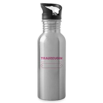 Trauzeugin Hochzeit Brautjungfer Geschenk - Trinkflasche mit integriertem Trinkhalm - Lightsilver - Rechts
