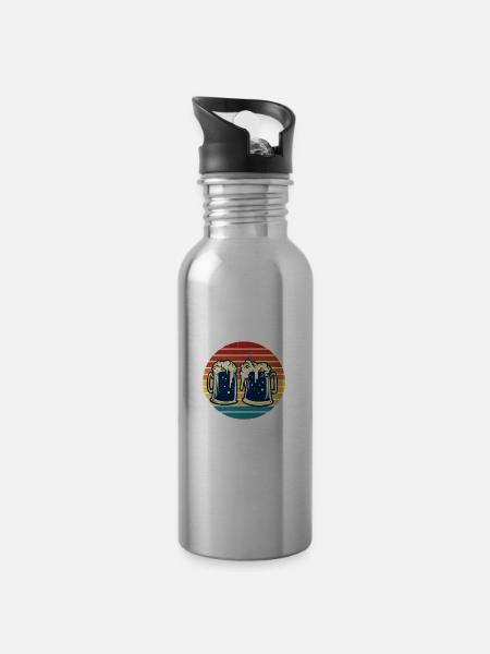 Brauerei Bier Geschenk - Trinkflasche mit integriertem Trinkhalm -