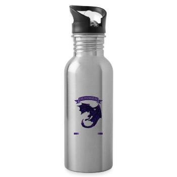 Dragon Dragon Mythical Creature Gift - Water bottle with straw - silver - Right