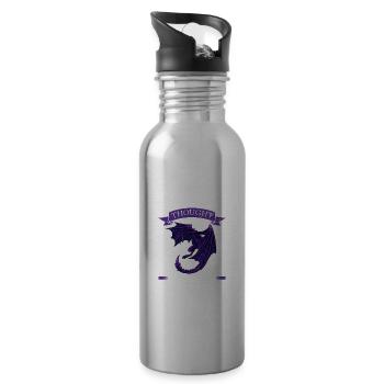 Dragon Dragon Mythical Creature Gift - Water bottle with straw - silver - Right