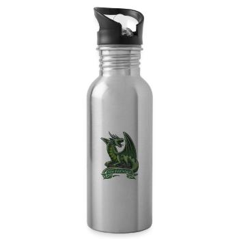 Dragon Dragon Mythical Creature Gift - Water bottle with straw - silver - Right
