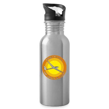 fliegst Du noch - Trinkflasche mit integriertem Trinkhalm - Lightsilver - Rechts