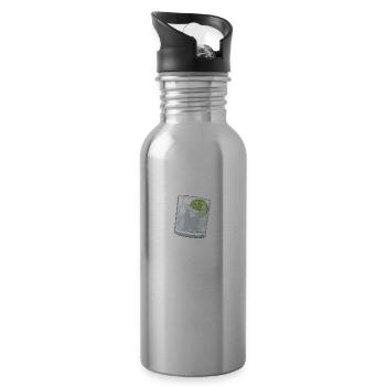 Gin Spruch They call me Gin-ius - Trinkflasche mit integriertem Trinkhalm - Lightsilver - Rechts