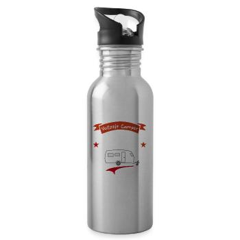vollzeit camper im unruhestand - Trinkflasche mit integriertem Trinkhalm - Lightsilver - Rechts