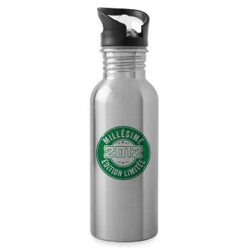 Millésime 2012 | édition limitée Anniversaire 2012 - Gourde avec paille intégrée - argent clair - Droite
