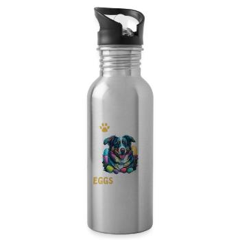 Australian Shepherd Ostereier Plorer Kostüm - Trinkflasche mit integriertem Trinkhalm - Lightsilver - Rechts