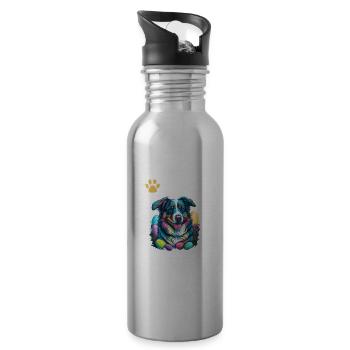 Australian Shepherd Ostereiersuche Sis Kostüm - Trinkflasche mit integriertem Trinkhalm - Lightsilver - Rechts