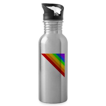 Corner colorful rainbow gift idea - Water bottle with straw - silver - Right